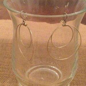 Sterling silver double loop earrings